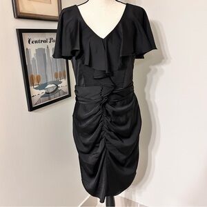 Miss Sixty Black Ruched Sheath Dress SZ 12